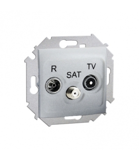 Gniazdo antenowe R-TV-SAT końcowe/zakończeniowe tłum.:1dB aluminiowy, metalizowany 1591466-026