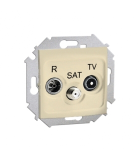 Gniazdo antenowe R-TV-SAT przelotowe tłum.:10dB beżowy 1591467-031