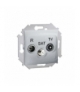 Gniazdo antenowe R-TV-SAT przelotowe tłum.:10dB aluminiowy, metalizowany 1591467-026