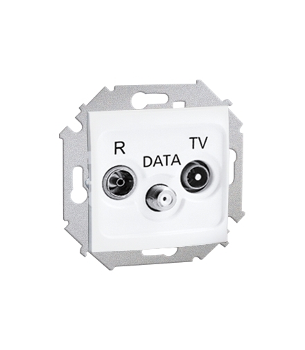 Gniazdo antenowe R-TV-DATA tłum.:10dB biały 1591048-030