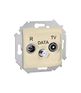 Gniazdo antenowe R-TV-DATA tłum.:10dB beżowy 1591048-031