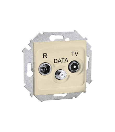 Gniazdo antenowe R-TV-DATA tłum.:10dB beżowy 1591048-031