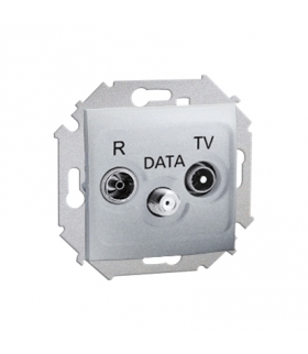 Gniazdo antenowe R-TV-DATA tłum.:10dB aluminiowy, metalizowany 1591048-026