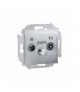 Gniazdo antenowe R-TV-DATA tłum.:10dB aluminiowy, metalizowany 1591048-026
