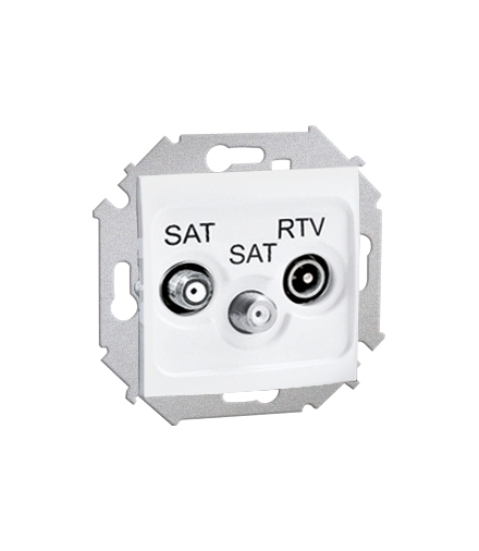Gniazdo antenowe SAT-SAT-RTV satelitarne podwójne tłum.:1dB biały 1591038-030