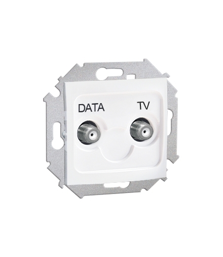 Gniazdo antenowe TV-DATA tłum.:5dB biały 1591049-030