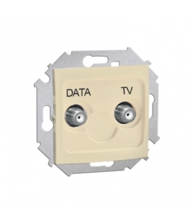 Gniazdo antenowe TV-DATA tłum.:5dB beżowy 1591049-031