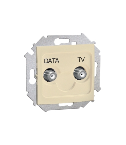 Gniazdo antenowe TV-DATA tłum.:5dB beżowy 1591049-031