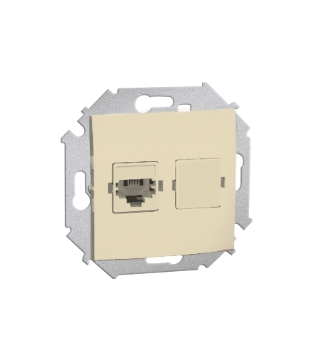 Gniazdo telefoniczne pojedyncze RJ11 beżowy 1591480-031
