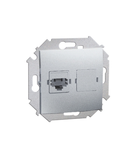 Gniazdo telefoniczne pojedyncze RJ11 aluminiowy, metalizowany 1591480-026