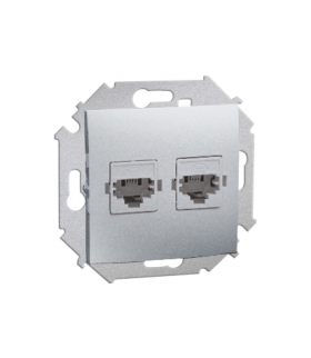 Gniazdo telefoniczne podwójne RJ11 aluminiowy, metalizowany 1591589-026