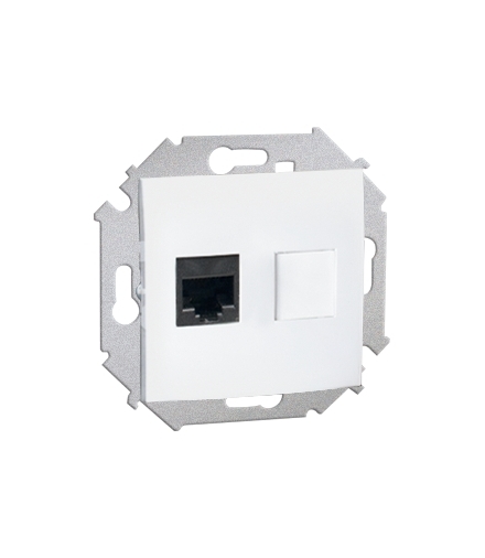 Gniazdo komputerowe pojedyncze RJ45 kategoria 5e biały 1591551-030