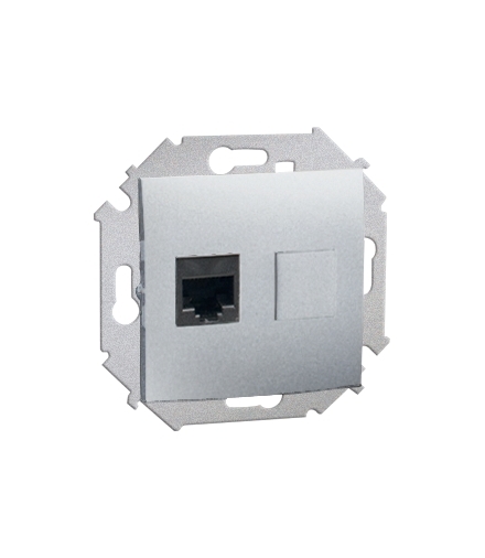Gniazdo komputerowe pojedyncze RJ45 kategoria 5e aluminiowy, metalizowany 1591551-026