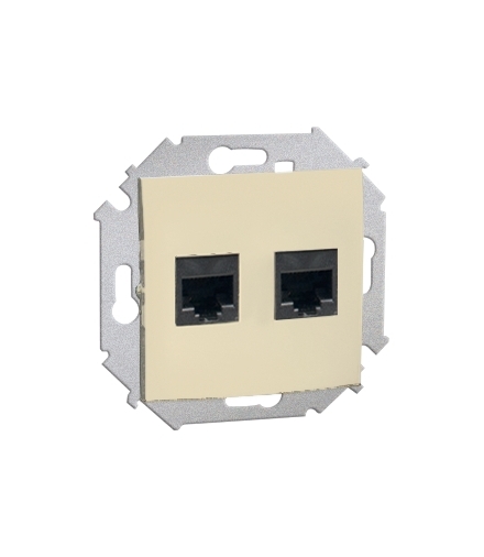 Gniazdo komputerowe podwójne RJ45 kategoria 5e beżowy 1591552-031