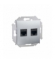 Gniazdo komputerowe podwójne RJ45 kategoria 6 aluminiowy, metalizowany 1591562-026