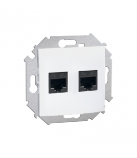 Gniazdo komputerowe podwójne RJ45 kategoria 6 biały 1591562-030