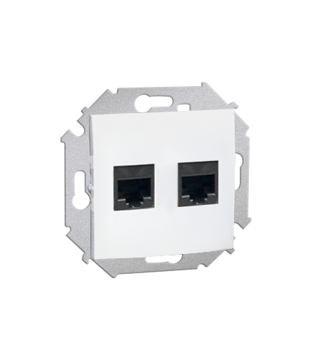 Gniazdo komputerowe podwójne RJ45 kategoria 6 biały 1591562-030