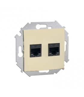 Gniazdo komputerowe podwójne RJ45 kategoria 6 beżowy 1591562-031