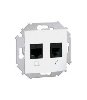 Gniazdo komputerowe RJ45 kategoria 6 + telefoniczne RJ12 biały 1591542-030