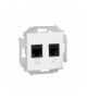 Gniazdo komputerowe RJ45 kategoria 6 + telefoniczne RJ12 biały 1591542-030