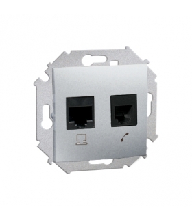 Gniazdo komputerowe RJ45 kategoria 6 + telefoniczne RJ12 aluminiowy, metalizowany 1591542-026