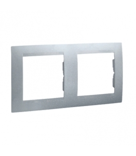 Ramka 2- krotna aluminiowy, metalizowany 1501620-026