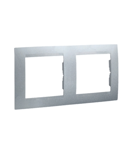 Ramka 2- krotna aluminiowy, metalizowany 1501620-026