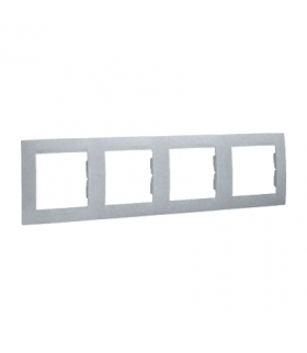 Ramka 4- krotna aluminiowy, metalizowany 1501640-026