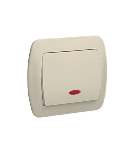 Łącznik jednobiegunowy z podświetleniem beżowy 10AX AW1L/12