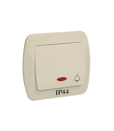 Przycisk "dzwonek" z podświetleniem bryzgoszczelny beżowy 10AX AD1BL/12