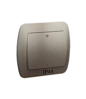 Łącznik dwubiegunowy bryzgoszczelny IP44, 10AX, 250V, zaciski śrubowe, satynowy AW2B/29