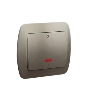 Łącznik dwubiegunowy z podświetleniem, 10AX, 250V, zaciski śrubowe, satynowy AW2L/29