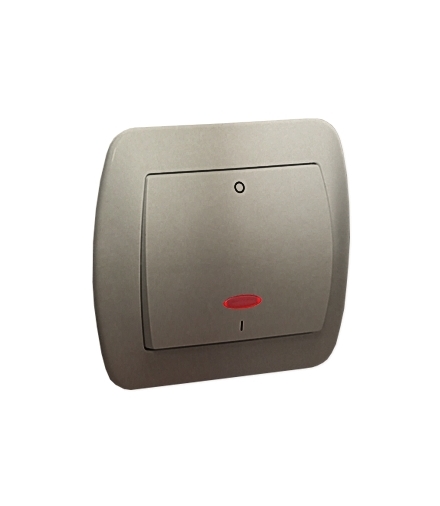 Łącznik dwubiegunowy z podświetleniem, 10AX, 250V, zaciski śrubowe, satynowy AW2L/29