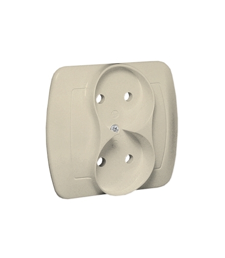 Gniazdo wtyczkowe podwójne bez uziemienia beżowy 16A AG2/12