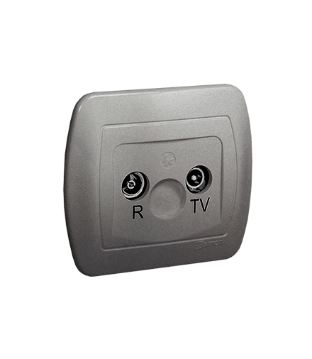 Gniazdo antenowe R-TV przelotowe tłum.10dB aluminiowy, metalizowany AA10/26