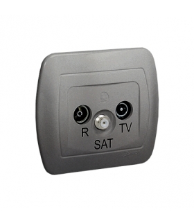 Gniazdo antenowe R-TV-SAT końcowe/zakończeniowe tłum.1dB aluminiowy, metalizowany AAS/26