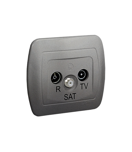 Gniazdo antenowe R-TV-SAT końcowe/zakończeniowe tłum.1dB aluminiowy, metalizowany AAS/26