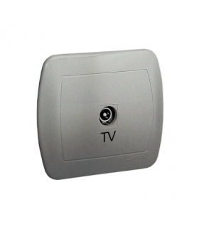 Gniazdo antenowe TV pojedyncze końcowe aluminiowy, metalizowany AAK3/26