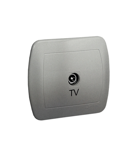 Gniazdo antenowe TV pojedyncze końcowe aluminiowy, metalizowany AAK3/26