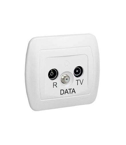 Gniazdo antenowe R-TV-DATA tłum.10dB biały AAD/11