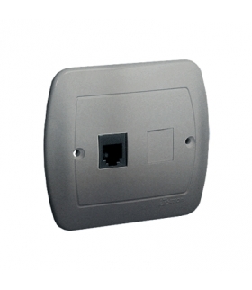 Gniazdo telefoniczne pojedyncze RJ11 aluminiowy, metalizowany ATF1/26