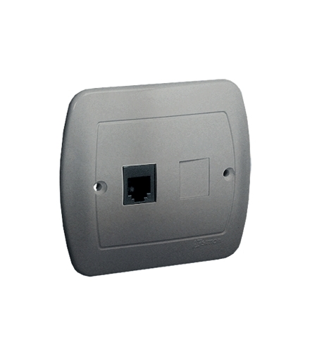 Gniazdo telefoniczne pojedyncze RJ11 aluminiowy, metalizowany ATF1/26