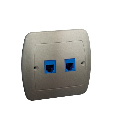 Gniazdo telefoniczne podwójne RJ12 satynowy, metalizowany AT2/29