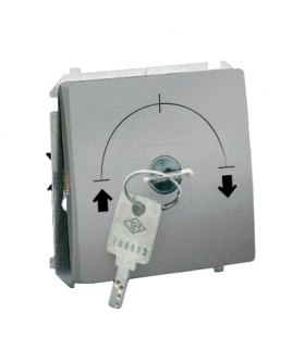 Łącznik na kluczyk jednobiegunowy - 2 pozycyjny „0-I” aluminiowy, metalizowany 5A MW1K.01/26