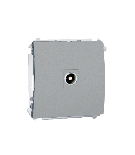 Gniazdo antenowe R-TV przelotowe aluminiowy, metalizowany MAP1.01/26