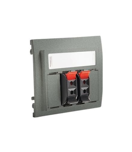 Gniazdo głośnikowe 2-krotne z polem opisowym grafitowy, metalizowany MGL3.01/25