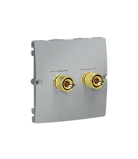 Gniazdo głośnikowe pojedyncze aluminiowy, metalizowany MGL2.02/26