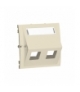 Pokrywa gniazd teleinformatycznych na Keystone skośna podwójna z polem opisowym beżowy MGKS1P/12