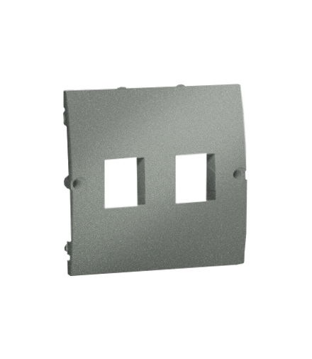 Pokrywa gniazd teleinformatycznych na Keystone płaska podwójna grafitowy, metalizowany MGK1P/25
