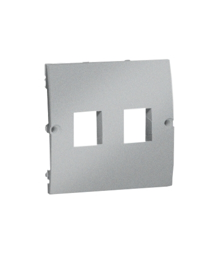 Pokrywa gniazd teleinformatycznych na Keystone płaska podwójna aluminiowy, metalizowany MGK1P/26